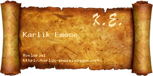 Karlik Emese névjegykártya